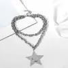 Anhänger Halsketten Punk Multi Layered Pearl Choker Halskette Übertriebene kubanische Gothic Dicke Kette Frauen Mary Münze Schmuck