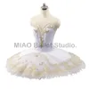 Stage Wear White Gold Professional Platter Tutu Ballet For Girls Coppelia Doll Costume Classical Adult Ballerina 0154