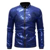 Мужские куртки блестящие блестки Sparkle Bomber Jacket Men 2023 EST Золото -блеск Полосатая на молнии Мужчина и пальто для вечеринки танцевальная одежда