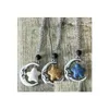 Collares colgantes Vintage Sier Color Estrella de mar Lava Piedra Luna Difusor Collar Roca volcánica Aromaterapia Aceite esencial para gota Deli Dhgqg