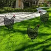 Garden Decorations Black Chicken Stake for Backyard Pathway Statyes Yard Art Stakes Ornaments