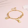 Lien Bracelets LW Trendy Mobile Pendentif Collier Or Jaune Couleur 316L Titane Acier Bijoux Femme Cadeau Ne Se Fane Jamais Hypoallergénique