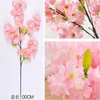 Decorative Flowers 39Inch Fake Cherry Blossom Flower Branch Begonia Sakura Tree Stem For Event Wedding Decor Artificial