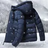 Jackets de jaquetas masculinas Jaqueta de inverno Men tapuza parka casaco de vento quente macho de zíper Solid Solid Down Coats M-4xl 231116