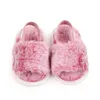 Flat Shoes Baby Girl Winter inomhus sandal fluffig färgglad design för 0 1 år gammal 231116