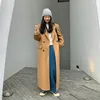 女性のウールブレンド秋の冬のための背の高い女性マキシコートは暖かいヘプバーンスタイルの足首の長さオーバーコートブラックキャメルプラスサイズXS 3XL 231116