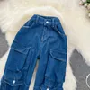 Women's Jeans Spring Cargo Pants Multi-pockets Overalls Harajuku Stays Women Loose Casual Trousers Straight Mopping