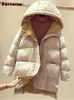 Parkas femme Fotvotee veste d'hiver femmes à capuche épaissir chaud dames longs manteaux élégant boutonné surdimensionné vêtements d'extérieur Streetwear Parkas 231115