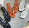 Heel New Kitten Mage Feet Clamping Slippers Middle Heel Leather Casual and Comfortable Thin Heel Flip-flops
