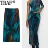 Skirts 2023 Print Mesh Skirt High Waist Tulle Long For Women Vintage Autumn Midi Set Elegant Tie Dye Woman