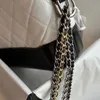 Sac Hobo à chaînes à double matériel, sac de styliste, sac à bandoulière de luxe, sac à main de voyage en cuir véritable, sac de fête tendance pour femmes, matériel et détails parfaits