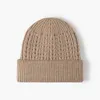 Beanie Skull Caps Winter plush ear protection for a small and thickened face, cold hat for outdoor warmth, brimless knitted hat, men's jacquard wool hat