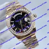 Best-seller Montre de luxe en diamant 128235 Montre pour femme 36 mm Cadran noir romain Or rose Acier inoxydable 2813 Mouvement automatique Montre pour homme Affichage du calendrier Montre