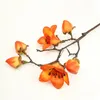 Fleurs décoratives artificielles Kapok longue branche en soie florale au toucher réel bricolage décoration de mariage à domicile arrangement floral orange rouge longueur 68/73 cm