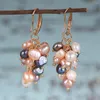 Orecchini pendenti moda perle d'acqua dolce goccia per le donne grappolo d'uva dichiarazione orecchino francese cerchio gioielli da sposa sposa
