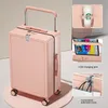 Suitcases Wide Pull Rod Luggage Hook USB Charging Port Multi-Functional 24" Universal Wheel Boarding Suitcase ABS PC Folding Cup Holder