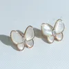 Boucles d'oreilles à tige Motif S925 Argent Sterling Papillon Femmes Grace Personnalité Fille Or Rose 18K Anti Allergie Bijoux Mode # 9