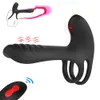 Vibrators Vibrating Cock Ring Dual Penis Ring With Tongue Clitoral Stimulator For Couple Erection Enhancing Vibrators Sex Toys 231116