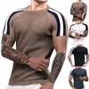 T-shirts pour hommes Hommes Chemise athlétique Mens Outdoor Vintage Bottun Manches longues Casual Top Pack Tee pour