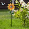 Tuindecoratie Zonnebloem Windspinner Metaal Kinetische sculpturen Weerbestendige zweefmolens Decoratieve ornamenten voor thuisgazons Yards