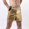 Underpants Men's Patent Leather Sex Suit Vest Shorts Gold European And American Gladiators