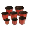 Planters & Pots Double Color Flower Pots Plastic Red Black Nursery Transplant Basin Unbreakable Flowerpot Home Planters Garden Supplie Dh6Hv