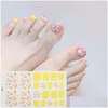 Stickers & Decals 22Tips/Sheet Toenail Sticker Fl Er Waterproof Non-Toxic Foot Tablets Nail Stickers Diy Art Tool Artstickers Decals D Dhmev