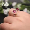 Cluster Rings Bolai 2023 Handmade Gemstone Rough Ring Natural Colorful Apatite Rose Quartz Africa Ruby Fine Jewelry 925 Sterling Silver