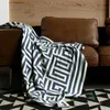 Cobertores Nordic lance cobertor geométrico jacquard malha cobertor cama sofá decorativo acampamento ao ar livre cobertor xadrez colcha tapeçaria 231116