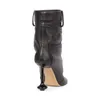 Black Leather Strange Style Ankle Boots High Heels Round Toe Sexy Booties Designer Pull on Causal Dress Shoes for Women