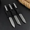 High Quality VG10 Damascus Steel AUTO Tactical Knife CNC Aviation Aluminum Handle Outdoor Camping Hiking Survival Knives with Nylon Bag