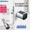 Smart Lock Euro Tuya Smart FingerPrint Electronic Lock med Cylinder Tuya Ble Smart Euro Lock Lock Fechadura App Remote Control Nyckel Unlockl231116