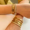 Bangle Bhua Waterdichte Zirkonia Armbanden Roestvrij Stalen Armbanden 18K Vergulde Sieraden Voor Vrouwen Groothandel Aanpassen