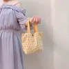 Opbergtassen Japanse heldere kleuren bloemenprint handtas bloem tas casual reis strandtas hoge capaciteit herbruikbare schouderwinkelen
