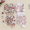 Rompers Ewodos Baby 2piece Christmas مجموعة من البلوزات الغربية طويلة الأكمام وملابس ما قبل المدرسة 231115