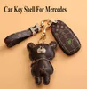 Klassisk läderbilsnyckelfodral för Mercedes E C G M R S A Klass C200 C260L GLC CLA GLA200 KeyChain Key Shell Protector5195128