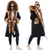 Women's Down Parkas Maomaokong Winter Woman Natural päls överrock plus storlek Black Parkas Raccoon Real päls foder extra larg varma jackor långa 231115