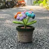 Fleurs décoratives tricotées à la main colorées plantes artificielles en pot bonsaï cadeaux originaux pour chambre de fille maison table bureau décorations de bureau