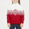 Tenues assorties pour la famille Pull à manches longues Maman Robe tricotée Doux et chaud Pull épais tricoté Noël Apparence de famille Hiver Papa Enfant Col roulé 231116