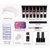 Nail Art Kits Extension Gel Set Enhancement Kit With Lamp Brush File Tool