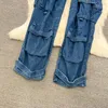 Women's Jeans Spring Cargo Pants Multi-pockets Overalls Harajuku Stays Women Loose Casual Trousers Straight Mopping