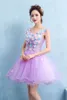 Party Dresses Light Purple Short Prom Lady Girl Women Princess Bridesmaid Robe Graduation Banquet Ball Dress Formal Gown