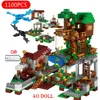 Other Toys TOMY 1208PCS Building Blocks For Compatible Minecraftinglys Village Warhorse City Tree House Waterfall Educational 231116