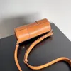 Designer cylinderväska 21 cm lyxig fatväska 10a spegel kvalitet crossbody väska kalvskinn messenger väska läder axelväska med låda b70v