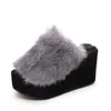 Slippers Herfst Winter Vrouwen Dikke Zolen Vrouwelijke Wig 9 Cm Hoge Hakken Schoenen Buiten Dragen Biscuit Slippers 231115