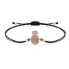 Bracelets porte-bonheur multicolore zircon cubique cristal ananas inspiré rond CZ coupe réglable Bracelet femmes délicat mignon fruits bijoux