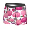 Cuecas rosa abóbora queda halloween homem longo roupa interior boxer briefs shorts calcinha novidade respirável para masculino s-xxl