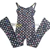 Polka Dot Yoga Jumpsuit Women Sleeveless Sport Outfit Butterfly Print Gym Wear Sexy Backless Tracksuit