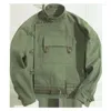 Men's Jackets Army Green Bomber Misplaced Oblique Buckle Swedish Motorcycle AMEKAJI Cotton Autumn Winter Coat