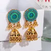 Dangle Earrings Vintage Blue Beads For Women Ethnic Gold Color Round Shape Tassel Ladies Wedding Jewelry Pendientes